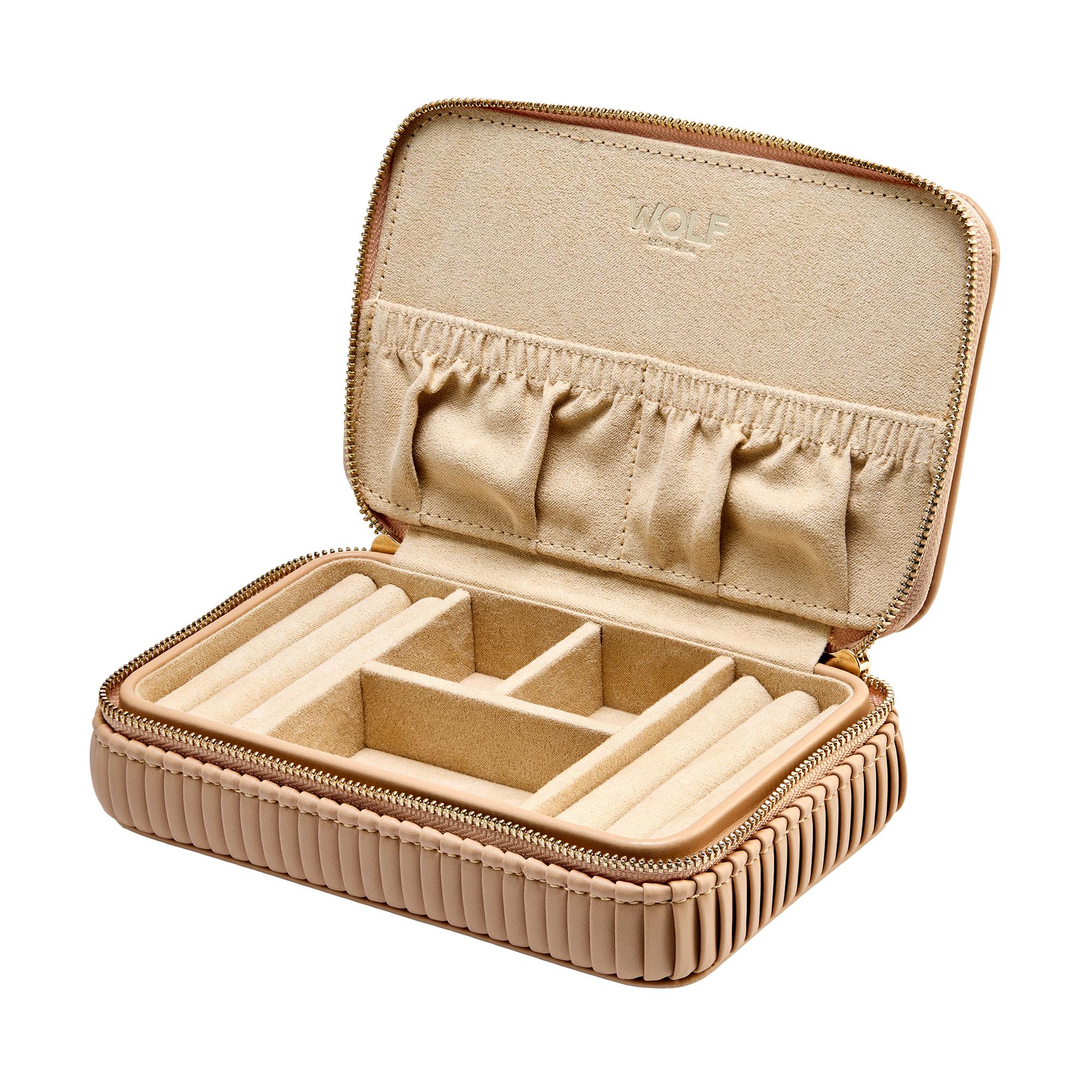 WOLF Bella Mocha Zip Jewellery Case | Maison Birks